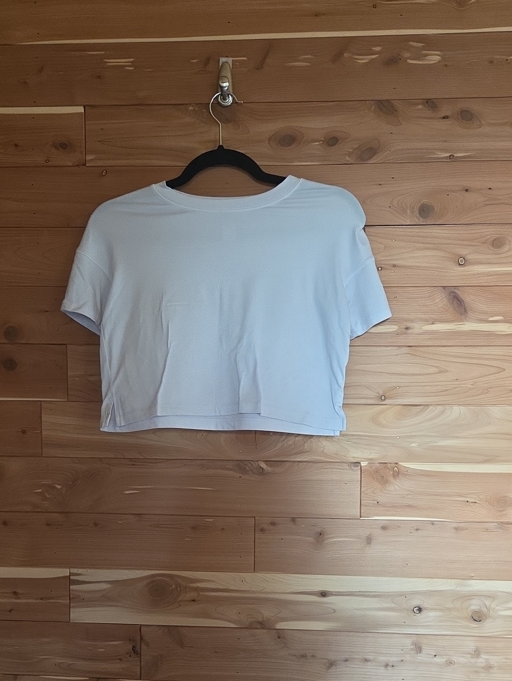 90 Degree By Reflex White Cropped Crew Tee